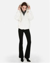 express one eleven oversized cozy hooded sweatshirt