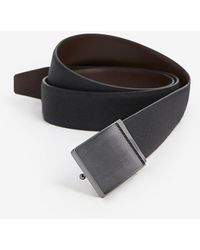TED BAKER TAN//BLUE REVA REVERSIBLE TEXTURED LEATHER BELT