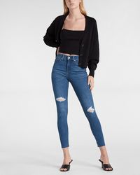 Dark Blue Ripped Jeans For Women Up To 63 Off At Lyst Com