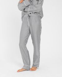 Express Ettitude Bamboo Sateen Striped Pyjama Pant Print L - Grey