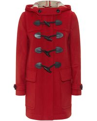 Burberry Finsdale Straight Fit Duffle Coat - Red