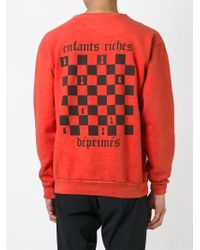 Enfants Riches Deprimes Chessboard Print Sweatshirt - Red