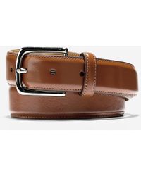 Ceinture Cole Haan En Cuir Végétal - 32mm, Bord Biseauté Rond - Taille 31-32, Couleur Chocolat - Neuf Avec étiquettes