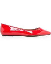 mango leather ballerina flats