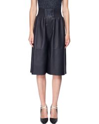 Max Mara Nappa Leather Shorts - Black