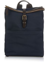 Mismo M/S Express Nylon And Leather Backpack - Blue