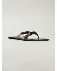 Burberry Buckle Fastening Detail Flip Flops - Black