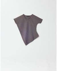 Fabiana Filippi - Asymmetrisches T-Shirt Aus Jersey, Dunkelgrau - Lyst