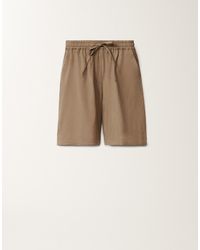 Fabiana Filippi - Stretch Viscose And Linen Shorts, Taupe - Lyst