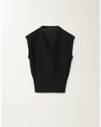 Fabiana Filippi - Cotton And Linen Gilet With Sequins, Midnight - Lyst
