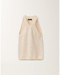 Fabiana Filippi - Cotton Knitted Vest Top With Sequins, Vanilla - Lyst
