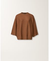 Fabiana Filippi - Wool And Silk Cape With Sequins, Mahogany - Lyst
