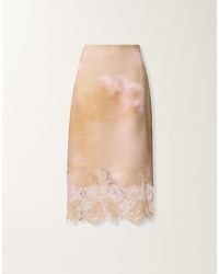 Fabiana Filippi - Printed Silk Twill Skirt With Lace - Lyst