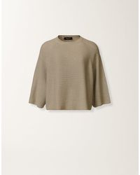 Fabiana Filippi - Cotton And Linen Cape With Sequins, Khaki - Lyst