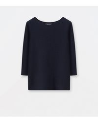 Fabiana Filippi - Cotton Wool Ribbed Boatneck Sweater With 3/4 Sleeve - Lyst
