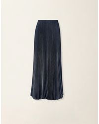 Fabiana Filippi - Pleated Crêpe De Chine Skirt, Midnight - Lyst