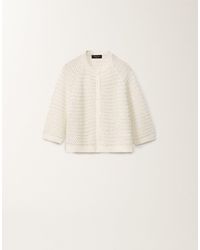Fabiana Filippi - Offenes Cape Aus Baumwolle Mit Pailletten, Weiß - Lyst