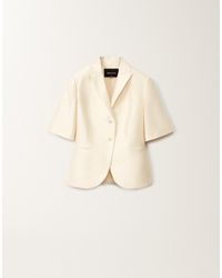 Fabiana Filippi - Cotton And Silk Short-Sleeved Mikado Jacket, Vanilla - Lyst