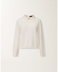 Fabiana Filippi - Platinum Sweater With Macramé Lace, Raffia - Lyst