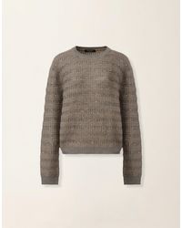 Fabiana Filippi - Platinum And Mohair Sweater With Sequin Stripes - Lyst