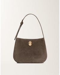 Fabiana Filippi - Petit Sac Hobo Eclissi En Daim, Coloris Fumée - Lyst