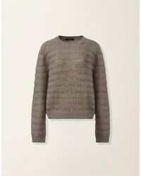 Fabiana Filippi - Platinum And Mohair Sweater With Sequin Stripes - Lyst