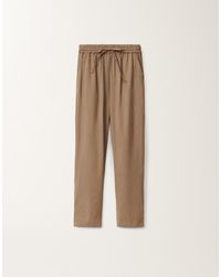 Fabiana Filippi - Stretch Viscose And Linen Trousers, Taupe - Lyst