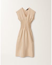 Fabiana Filippi - Fluid Linen And Viscose Dress, Sand - Lyst