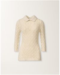 Fabiana Filippi - Cotton Tape-Knit Sweater With Sequins - Lyst