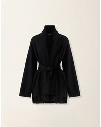 Fabiana Filippi - Platinum Cardigan With Lace Hem - Lyst