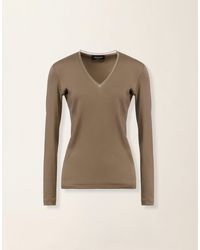 Fabiana Filippi - Ribbed Cotton Jersey V-Neck T-Shirt - Lyst