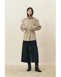 Fabrique - Sasha Belted Asymmetric Front Trench Coat - Lyst