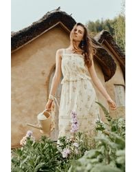 Fabrique - Sylvia Floral Lace Trim Layered Sleeveless Cami Dress - Lyst