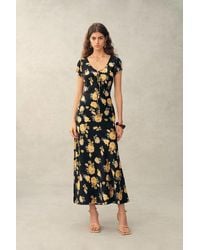 Fabrique - Maggie Handpainted Floral Cinched Waist Dress - Lyst