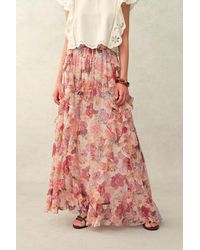 Fabrique - Amélie Hand-Painted Print Ruffle Skirt - Lyst