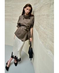 Fabrique - Bower Double Breasted Cropped Trench Coat - Lyst