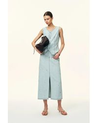 Fabrique - Delia Handwork Beading Midi Skirt - Lyst