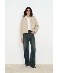 Fabrique - Blair Quilted Check Panel Cropped Padded Jacket - Lyst