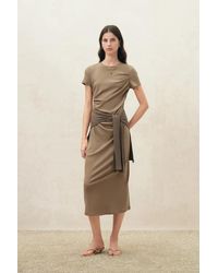 Fabrique - Isla Ruched Tie Front T-Shirt Dress - Lyst