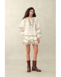 Fabrique - Brioche Beaded Tassel Tie Embroidery Blouse And Skirt Set - Lyst