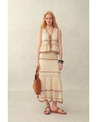 Fabrique - Malia Colorblock Sleeveless V Neck Top & Skirt Knit Set - Lyst
