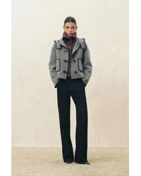 Fabrique - Carina Embroidered Hooded Cropped Coat - Lyst