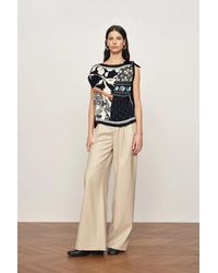 Fabrique - Gracie Scarf Panel Tie Shoulder Sleeveless Top - Lyst