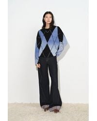 Fabrique - Monica Space Dyed Gradient Argyle Sweater - Lyst