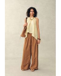 Fabrique - Hazel Lace Panel Halterneck Sleeveless Top - Lyst