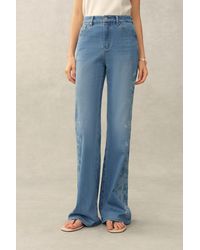 Fabrique - Kari Burnout High Waist Flared Jeans - Lyst