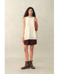 Fabrique - Doris Lily-Of-The-Valley Lace Sleeveless Top - Lyst