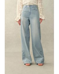 Fabrique - Berthe Embossed Flowers Straight Leg Jeans - Lyst