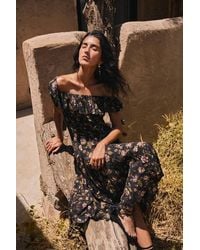 Fabrique - Veronica Handpainted Floral Ruffle Dress - Lyst