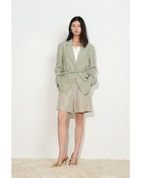 Fabrique - Creamy Detachable Belt Blazer - Lyst